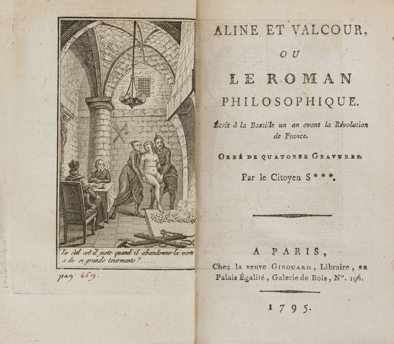 Aline és Valcour vagy: A filozófiai római, de Sade márkitól, 1795. alkotó: Unbekannt