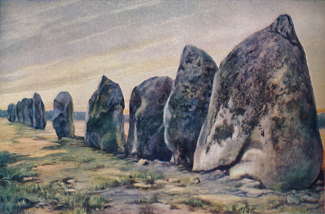 Alinements Carnac közelében, Bretagne, Franciaország, 1920 alkotó: Unbekannt