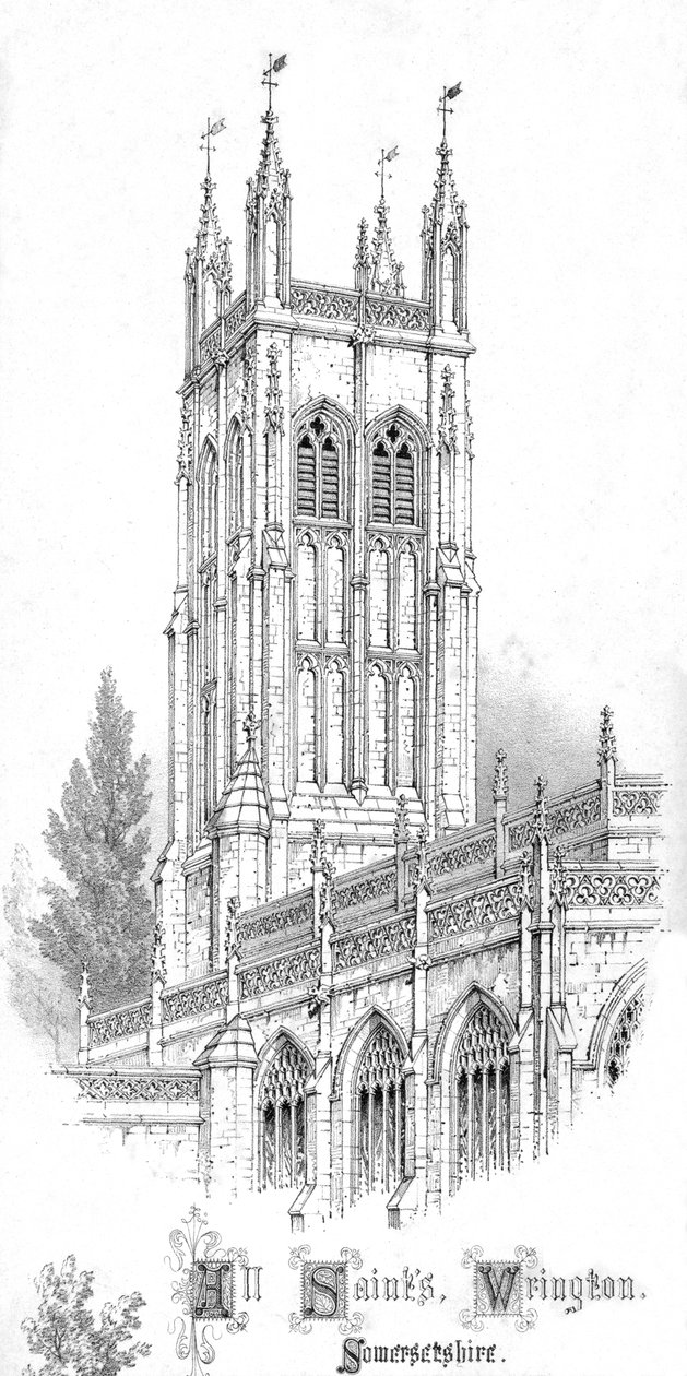 Mindenszentek temploma. Wrington. Somersetshire., 1850-es évek alkotó: Unbekannt