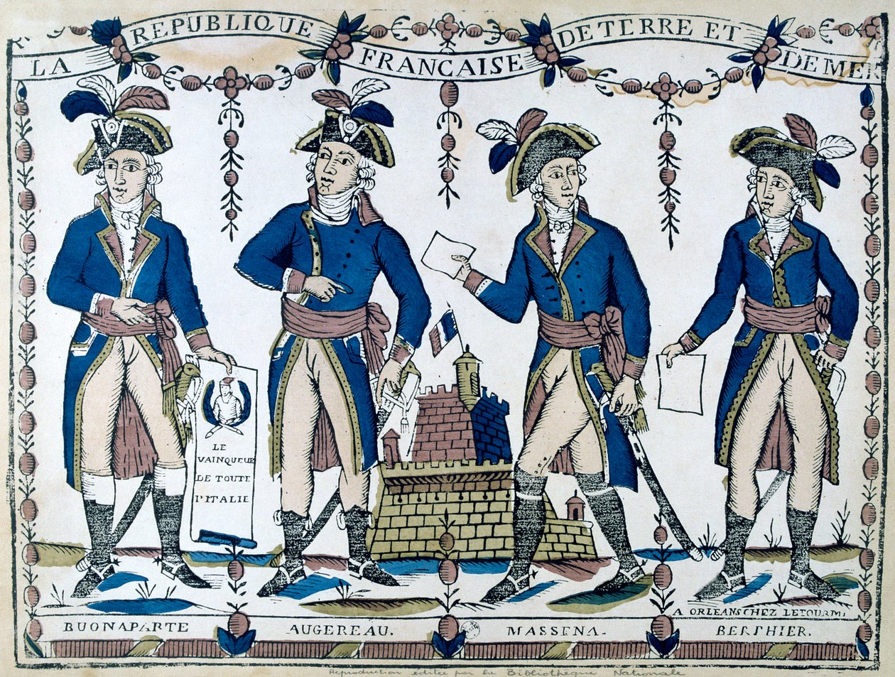 Bonaparte allegóriái, Augereau, Massina, Berphier, Franciaország, 1789 alkotó: Unbekannt