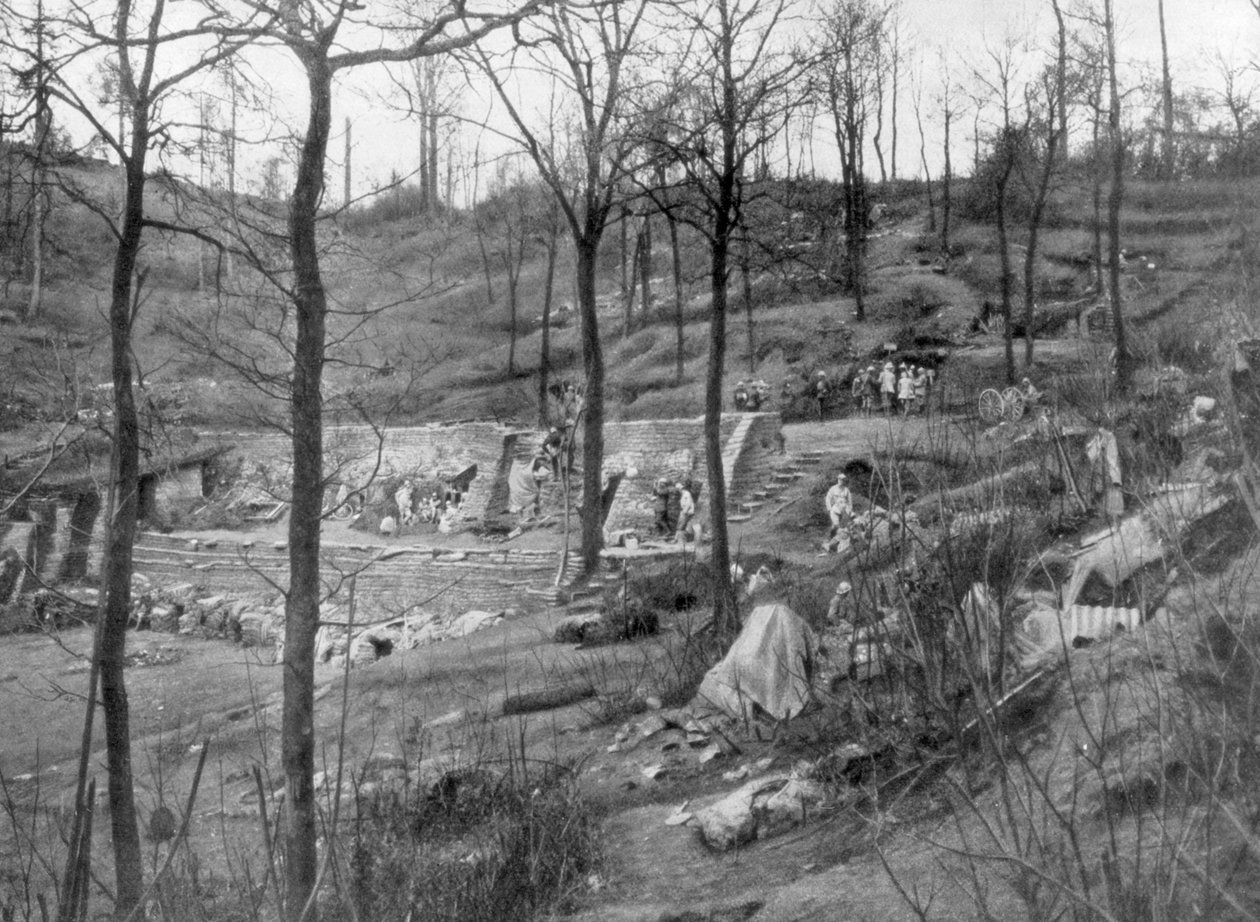 Szövetséges parancsnokság a Kemmel-hegyen, Ypres közelében, Belgiumban, 1918. április 23 alkotó: Unbekannt