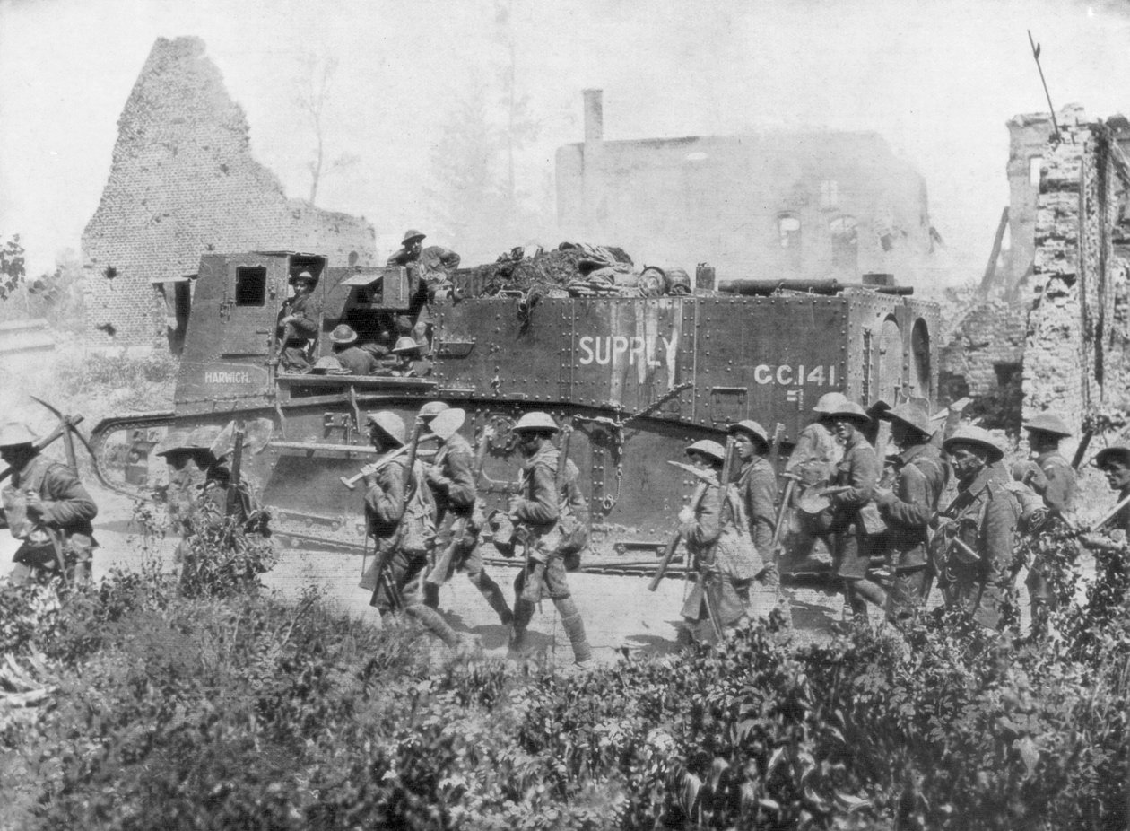 A szövetséges csapatok átvonulnak egy felszabadított városon, 1918. október 27 alkotó: Unbekannt
