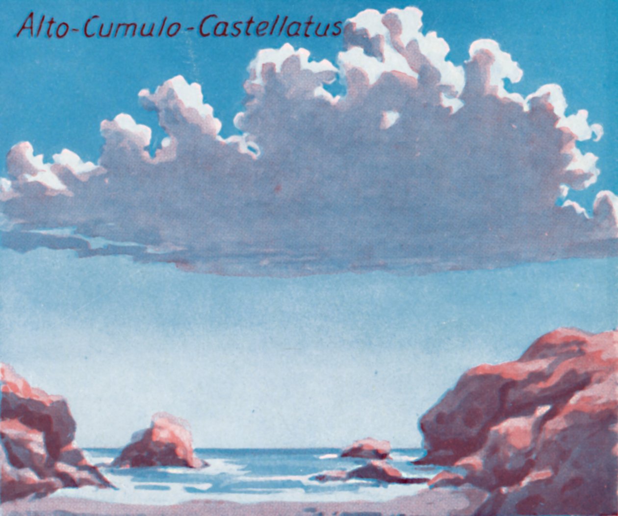 Alto-Cumulo-Castellatus – Az égbolton egy tucat fő felhőforma, 1935 alkotó: Unbekannt