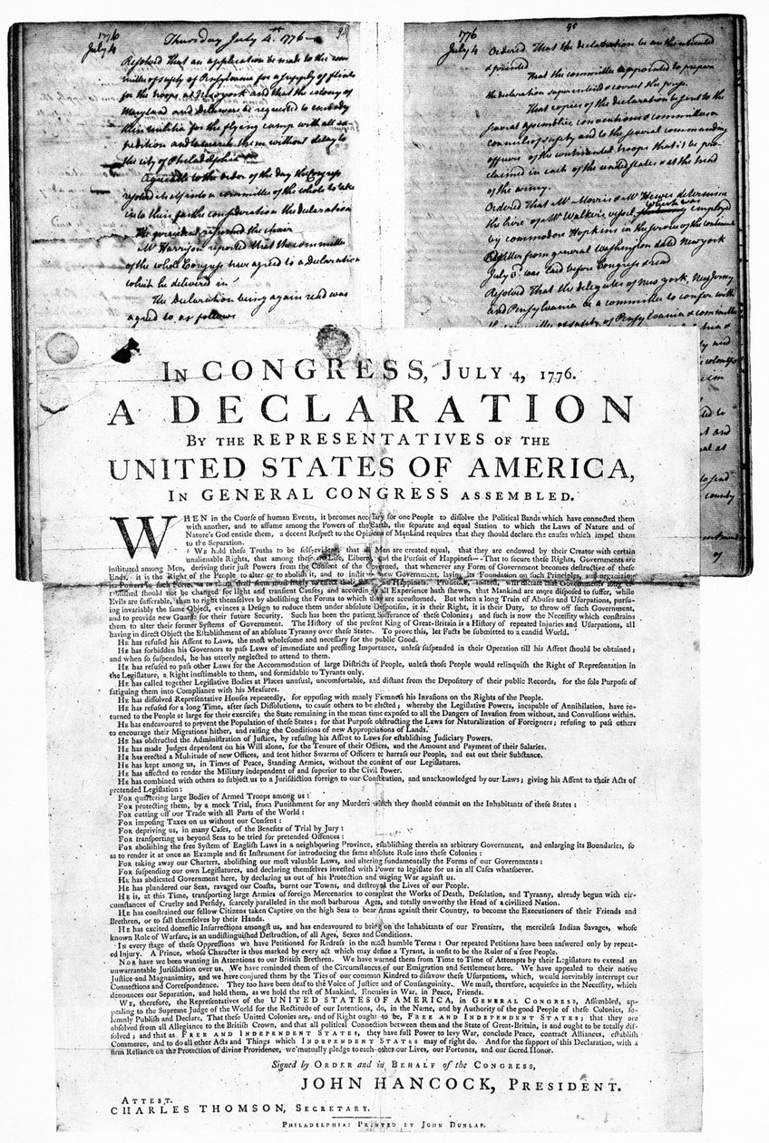 Amerikai Függetlenségi Nyilatkozat, 1776. július 4 alkotó: Unbekannt