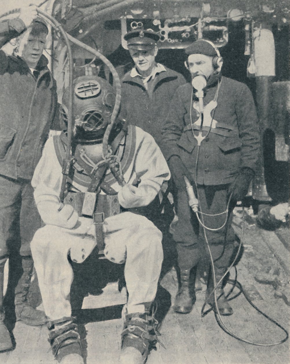 Az American Naval Diver háromujjas, vízálló gumikesztyűt visel, 1937 alkotó: Unbekannt