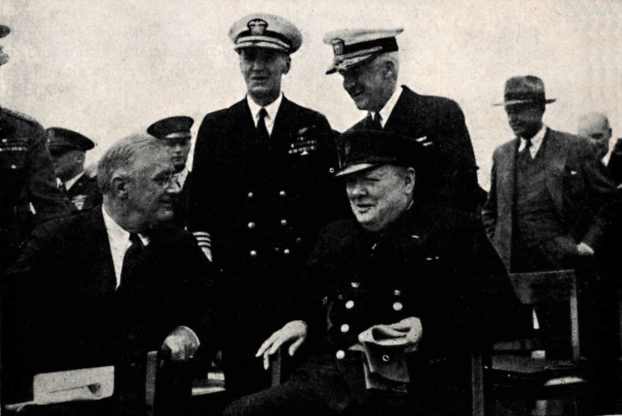 Amerikai elnök és brit miniszterelnök, 1941. augusztus 14., 1945. alkotó: Unbekannt