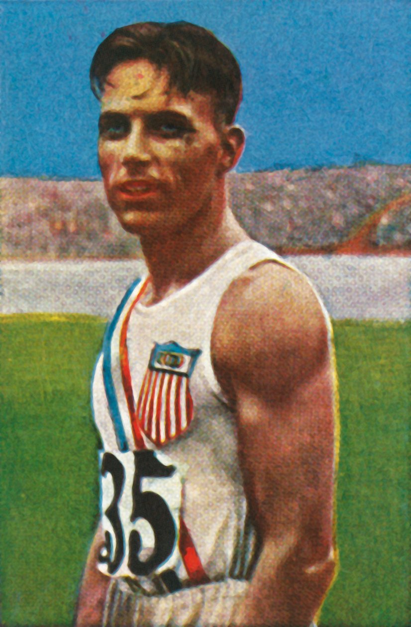 Bud Houser amerikai diszkoszvető, 1928. alkotó: Unbekannt