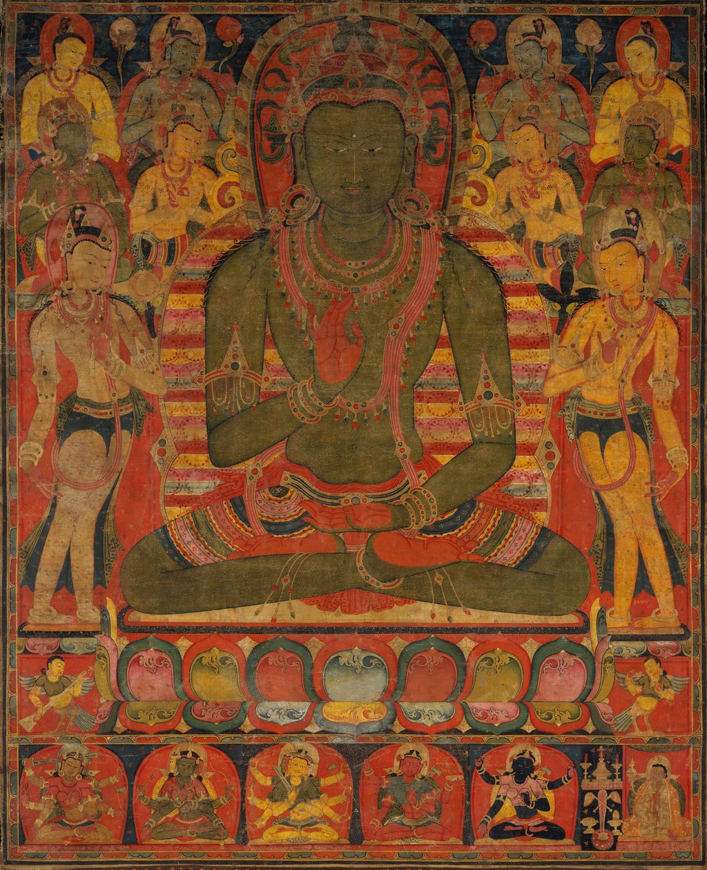 Amoghasiddhi, az Északi Tiszta Föld Buddhája, kb. 1200-50. alkotó: Unbekannt
