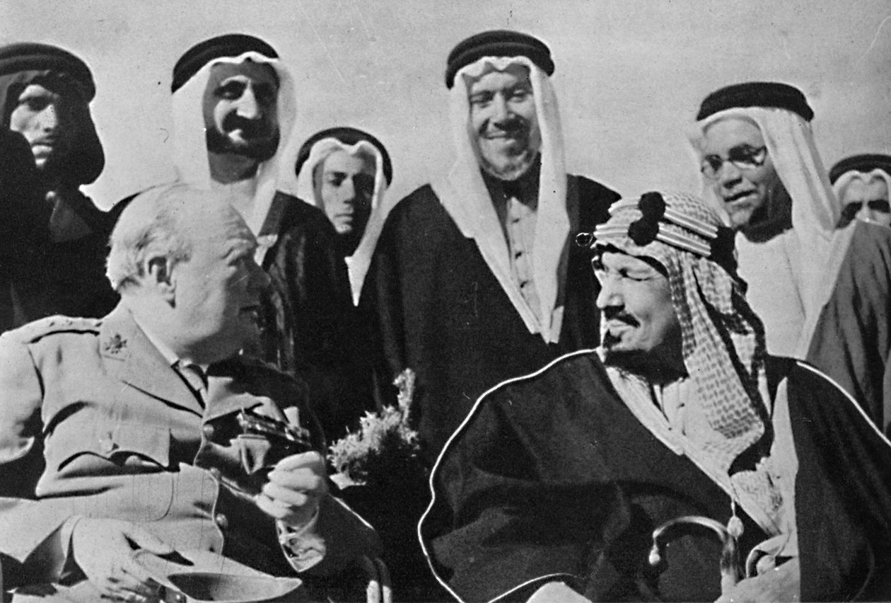 Közel-Kelet többi uralkodója közül Szaúd-Arábia Ibn Szaúd királya, 1945 alkotó: Unbekannt