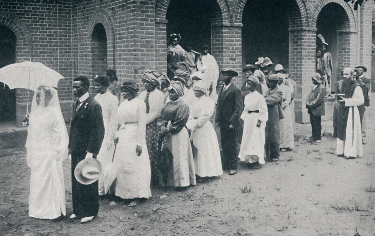 Egy afrikai keresztény esküvői körmenet, 1912 alkotó: Unbekannt