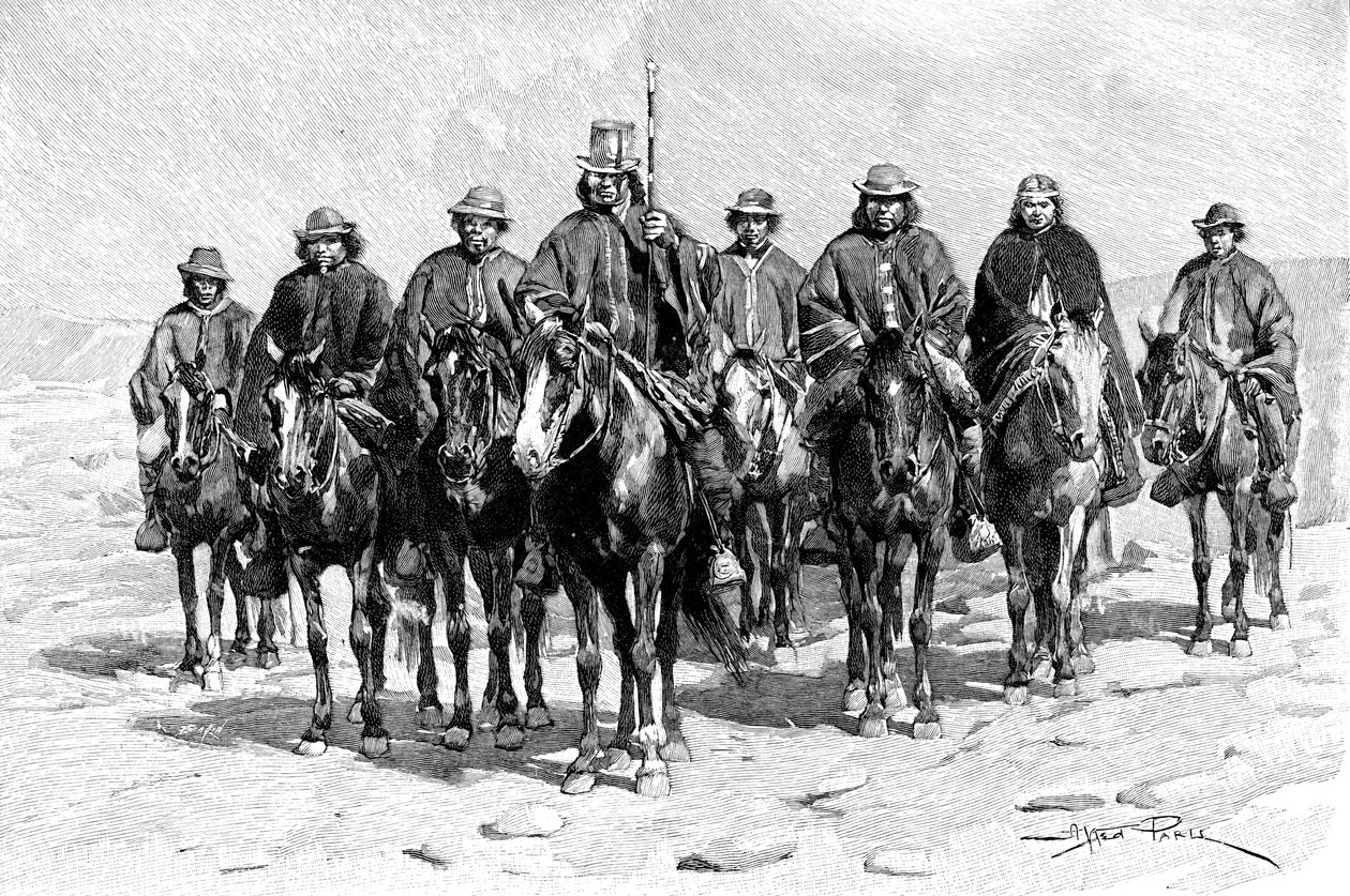 Egy araukániai mapuche főnök és munkatársai, ChileArgentína, 1895 alkotó: Unbekannt