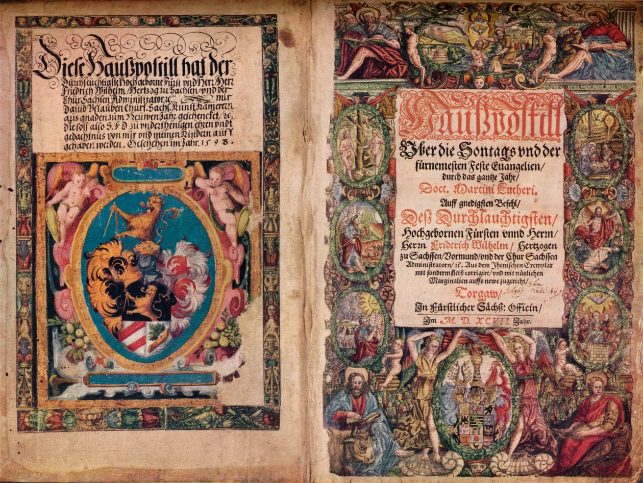Egy korai autográf album: Hauspostill Luther Márton munkáiból, 1550 alkotó: Unbekannt