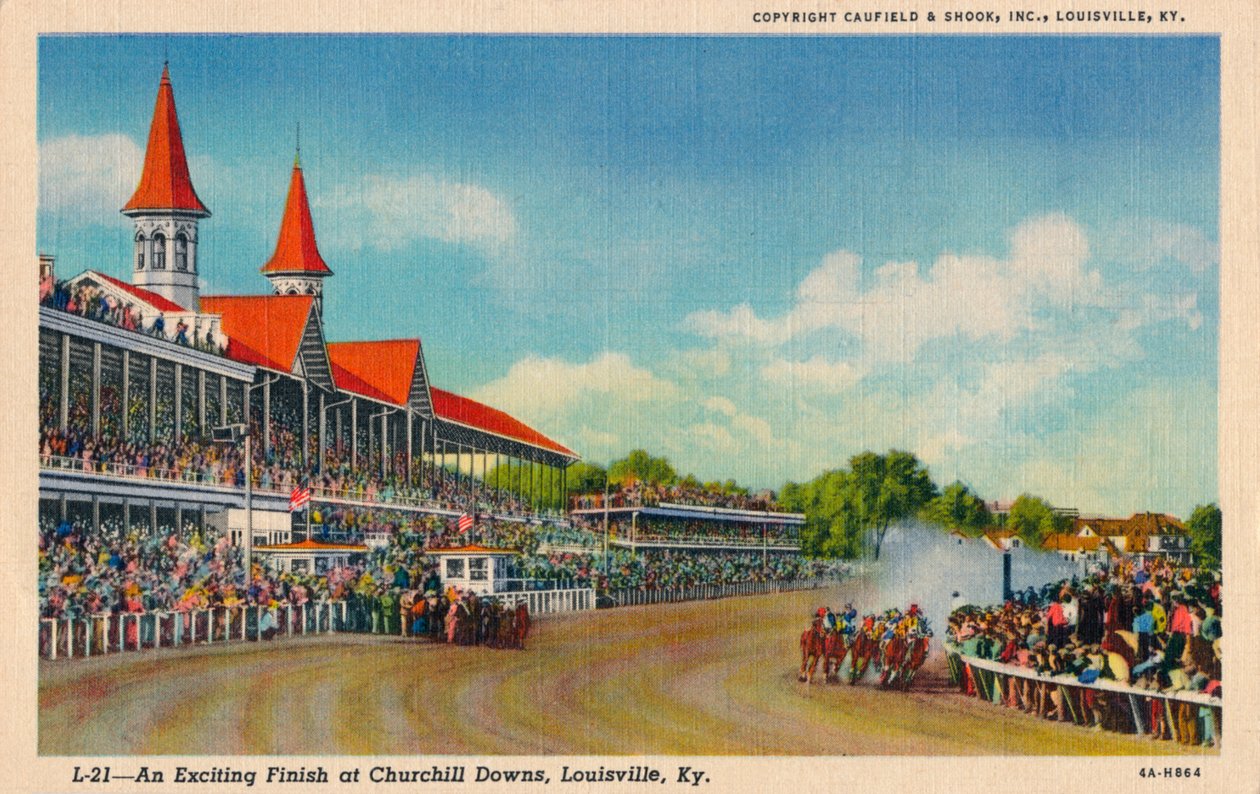 Izgalmas befejezés a Churchill Downs-ban, Louisville, Ky, 1940 alkotó: Unbekannt