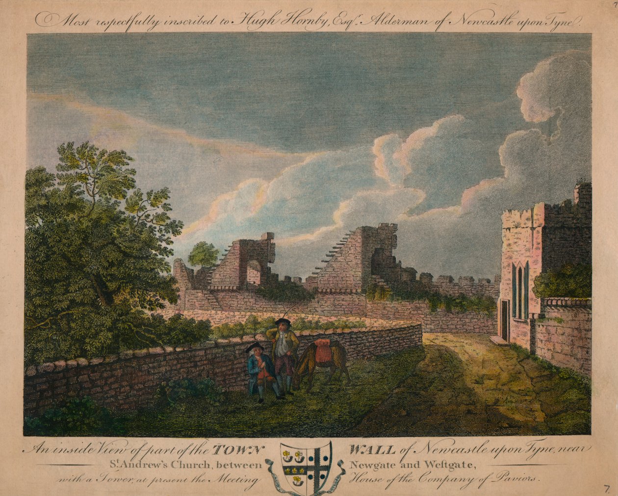Newcastle upon Tyne városfalának belső képe, 1760-90. alkotó: Unbekannt