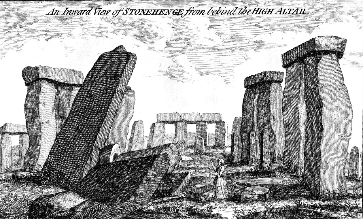 Stonehenge befelé néző kilátása a főoltár mögül, 1760 alkotó: Unbekannt