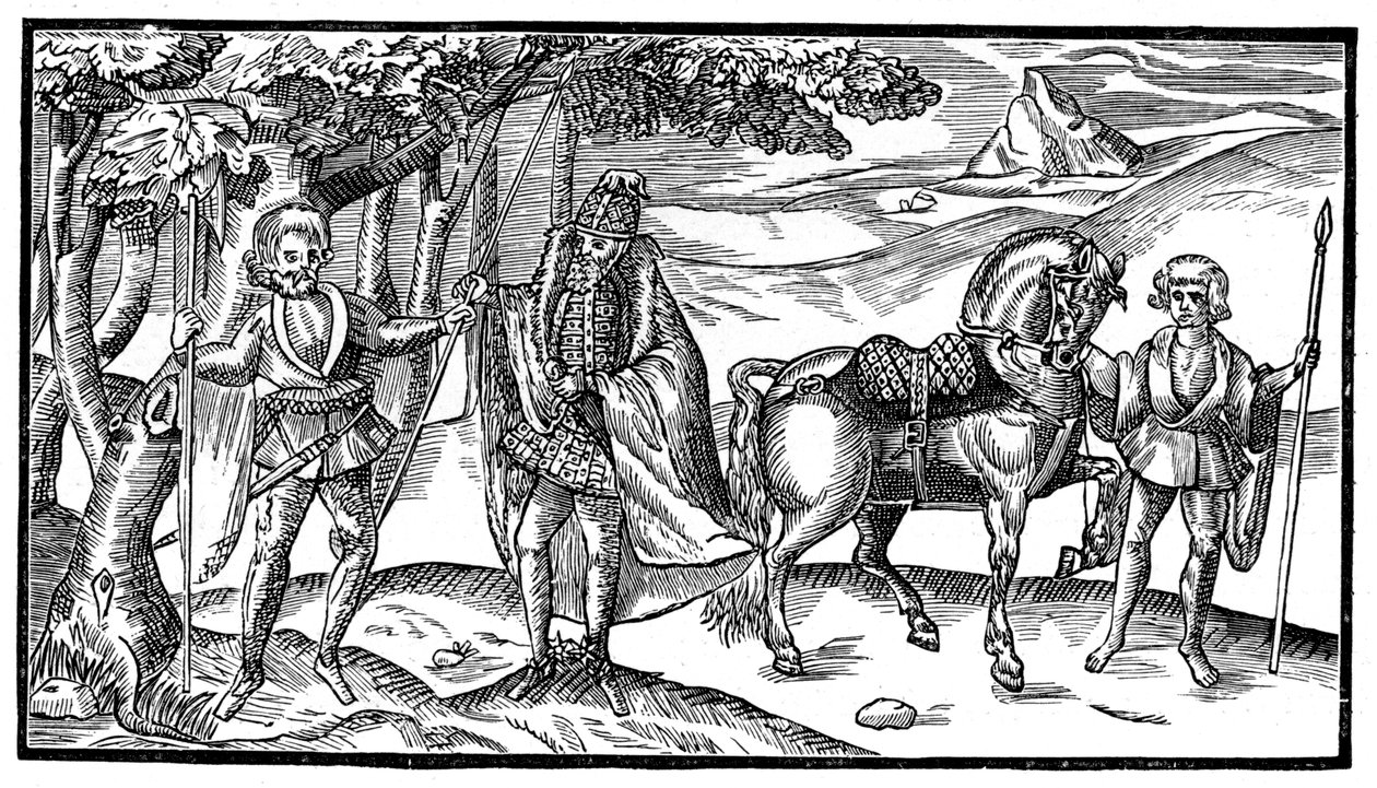 Egy ír főnök és kísérői, 1581, 1893 alkotó: Unbekannt