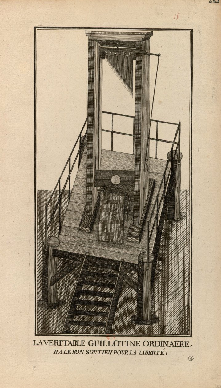 Egy közönséges guillotine. Ha, a szabadság jó támasza! , 1791-1794. alkotó: Unbekannt