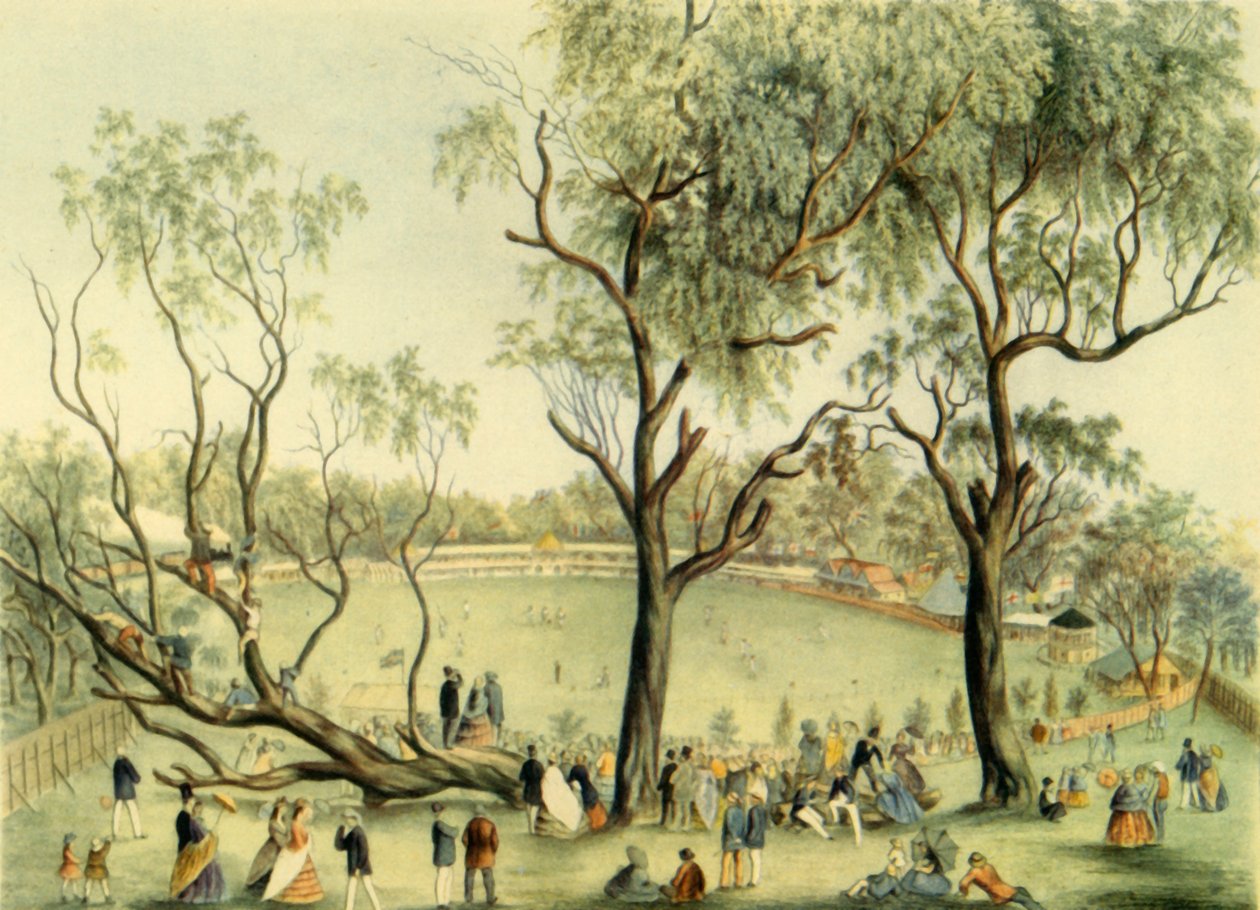 „An XI of England kontra Victoria XXII, Melbourne, 1864”, 1947. alkotó: Unbekannt