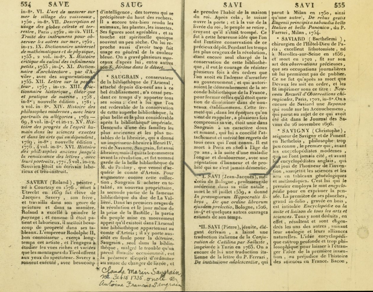 Beszámoló Claude Marin Saugrainről, Antoine Saugrain nagybátyjáról, 1735. február 15-én alkotó: Unbekannt