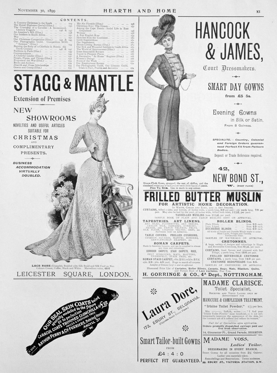 Egy reklámoldal a Hearth and Home-ban, 1899. november 30 alkotó: Unbekannt