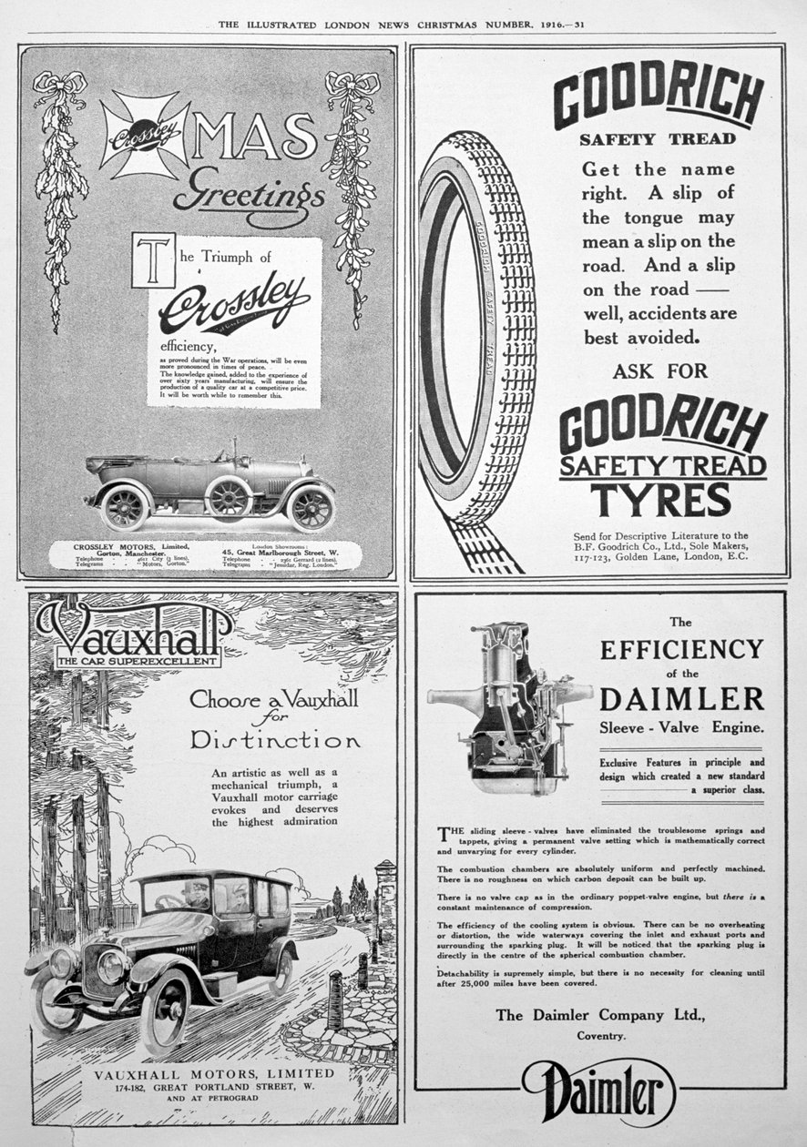 Egy reklámoldal az Illustrated London News-ban, 1916 karácsonya alkotó: Unbekannt