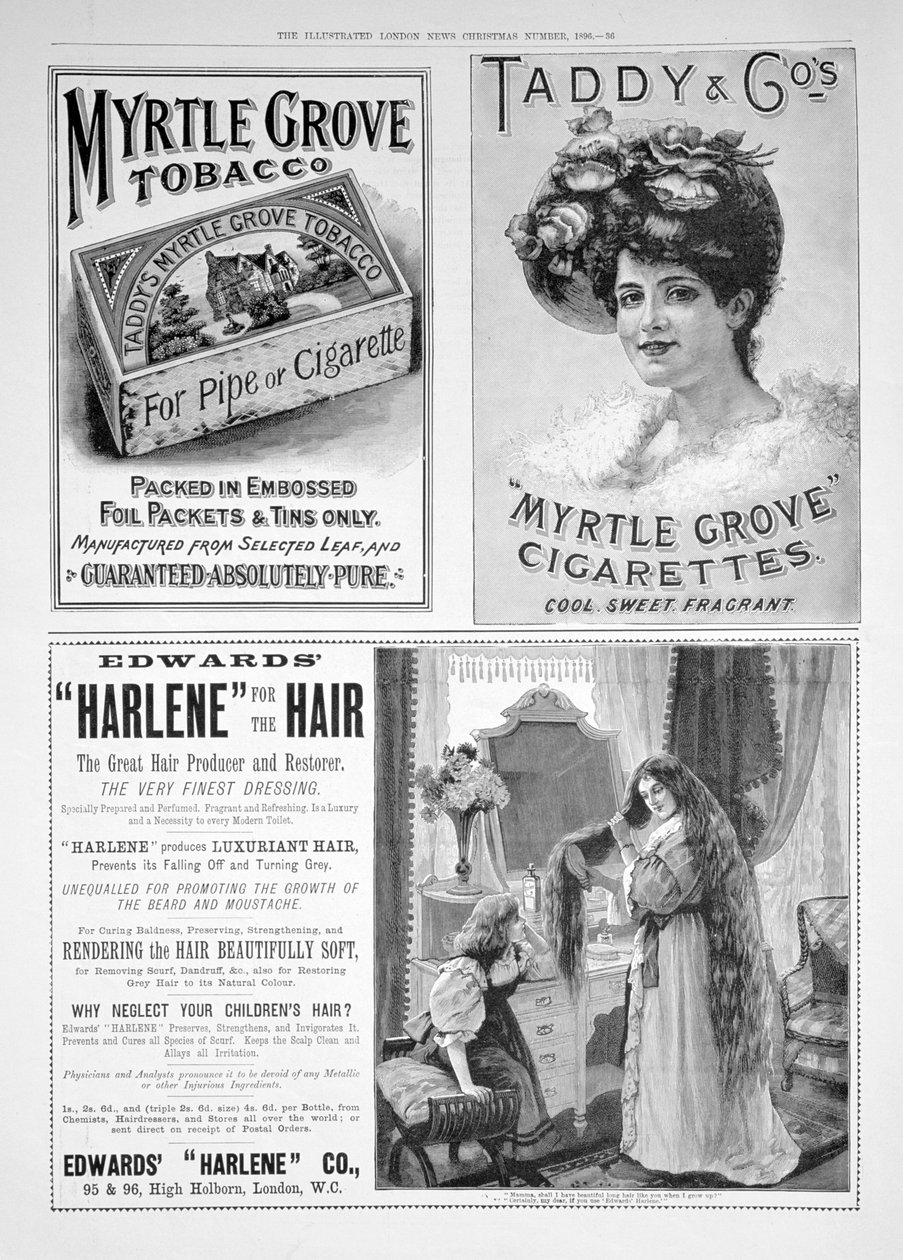 Egy hirdetési oldal az Illustrated London Newsban, karácsonyi szám, 1896 alkotó: Unbekannt