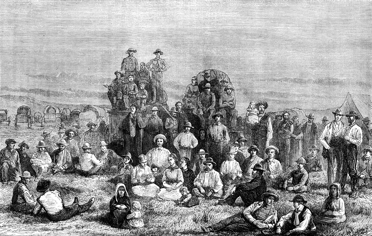 Mormon hittérítők tábora a sivatagban, c1846 c1880 alkotó: Unbekannt