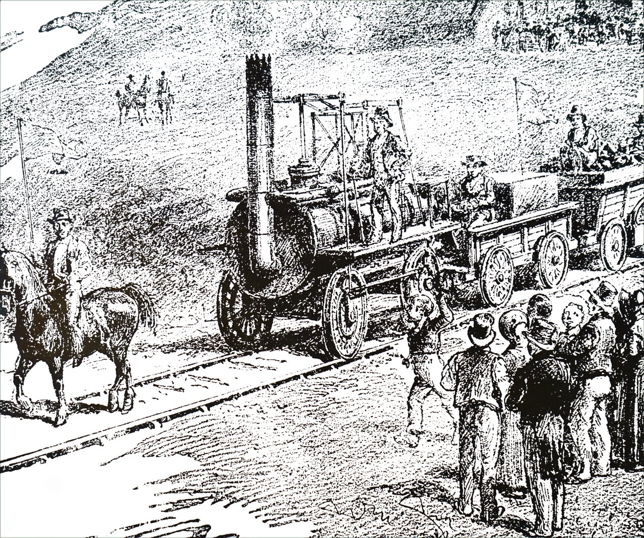 Egy motoros mozdony, amelyet George Stephenson épített alkotó: Unbekannt