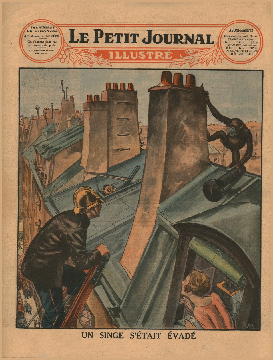 Egy szökött csimpánz, 1930. alkotó: Unbekannt