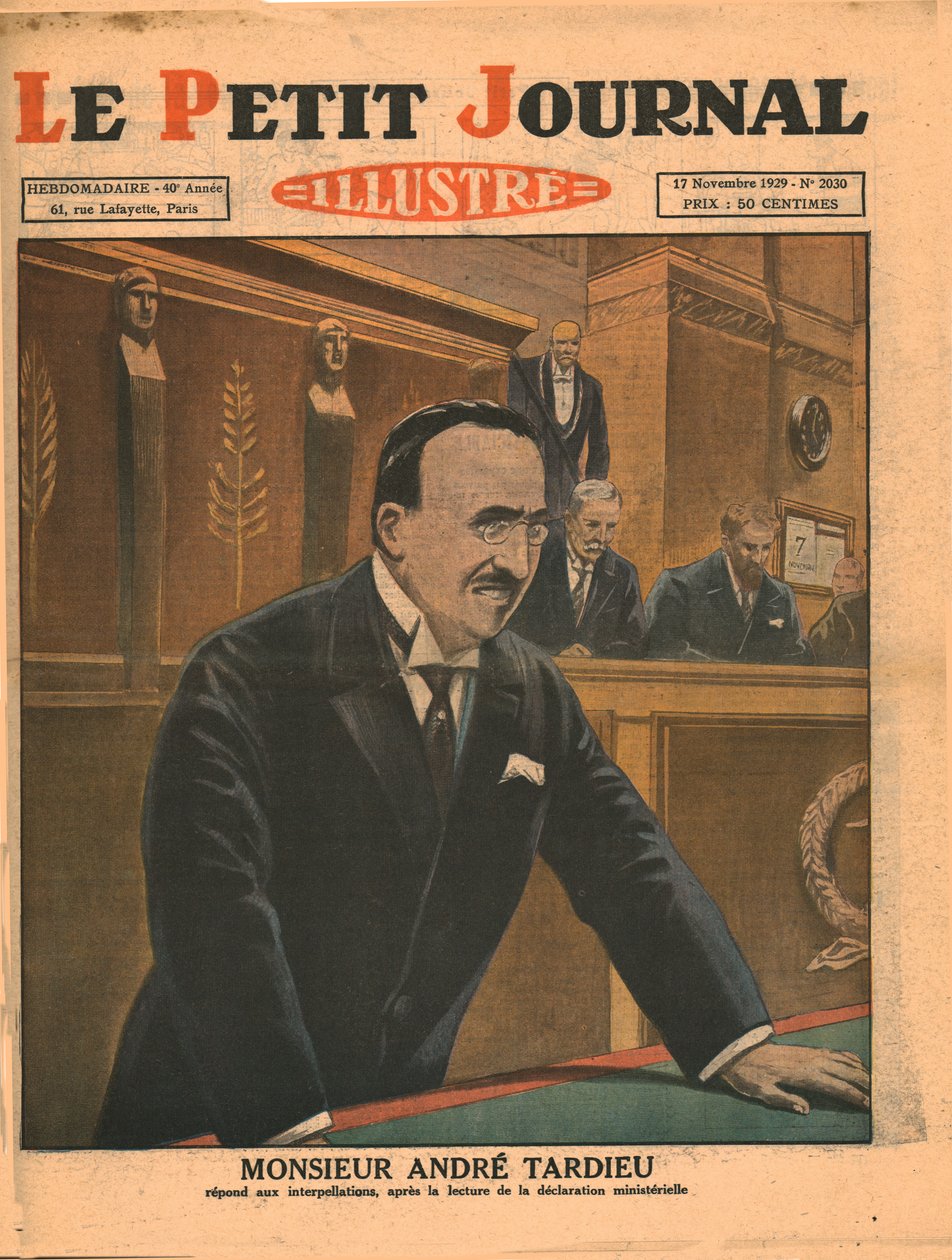 André Tardieu kérdésekre válaszol, 1929. alkotó: Unbekannt