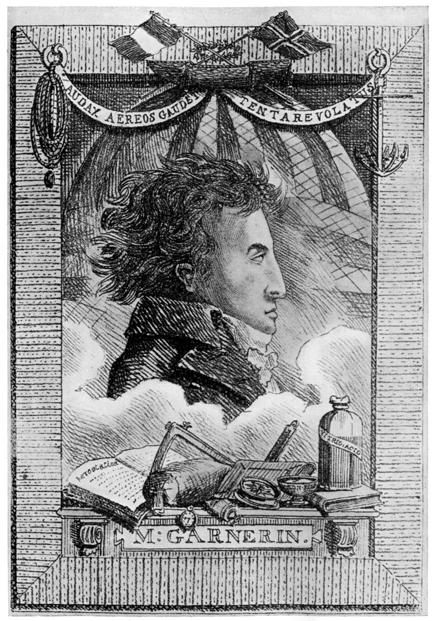 Andre Jacques Garnerin, francia repülő és az első ejtőernyős, c1800 1910 alkotó: Unbekannt