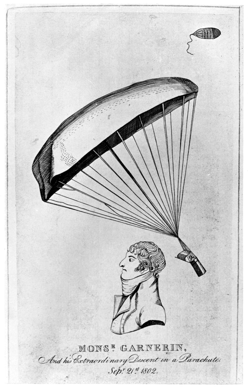 Andre Jacques Garnerin, francia repülő és az első ejtőernyős, c1802 1910 alkotó: Unbekannt