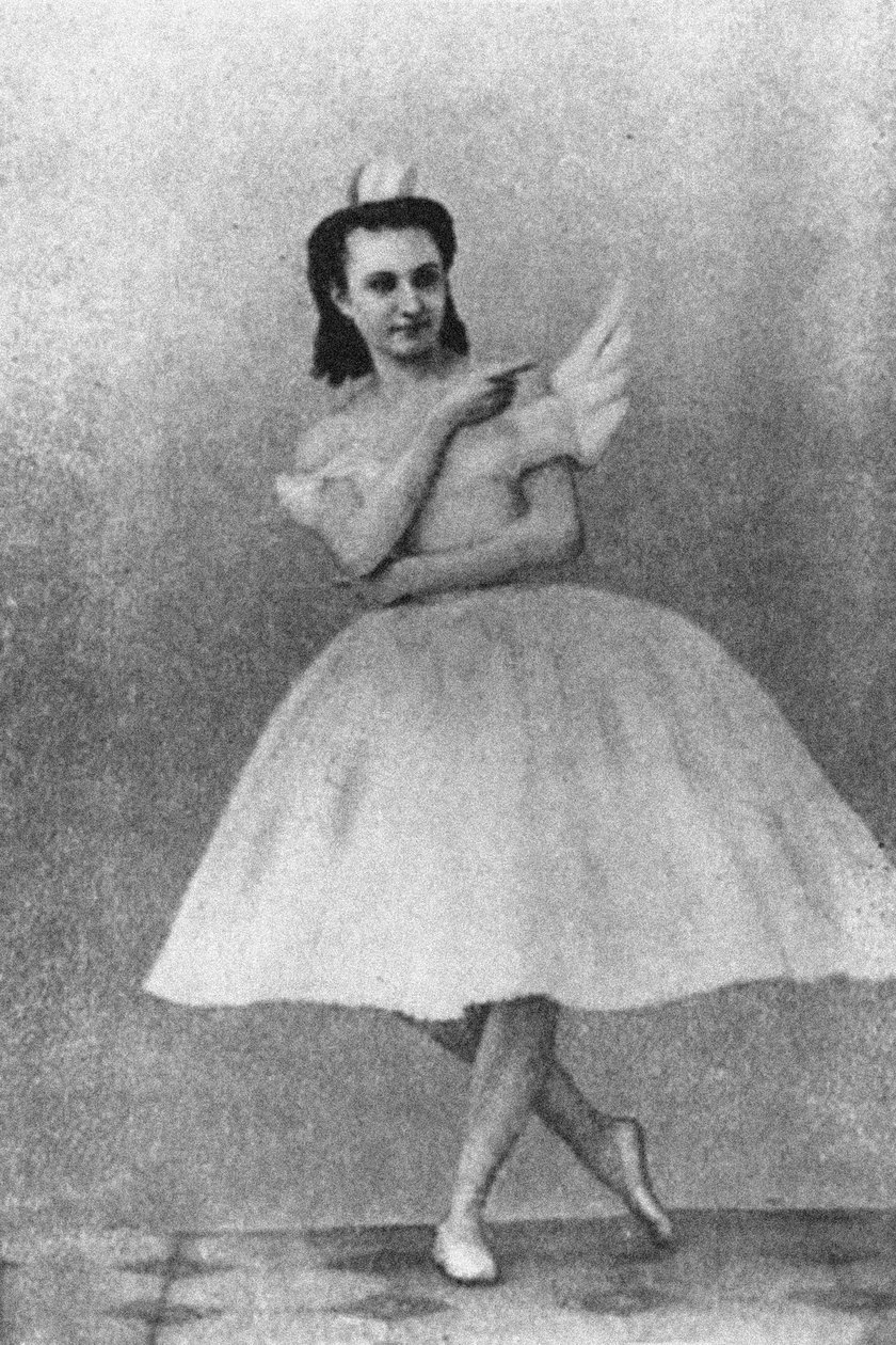 Anna Sobeshchanskaya, mint Odette a Balett Hattyúk tavában, Moszkva, 1877 alkotó: Unbekannt
