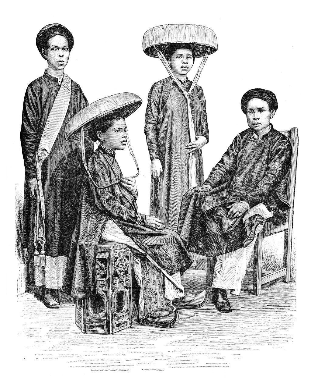Annami főnökök és nők, Vietnam, 1895 alkotó: Unbekannt