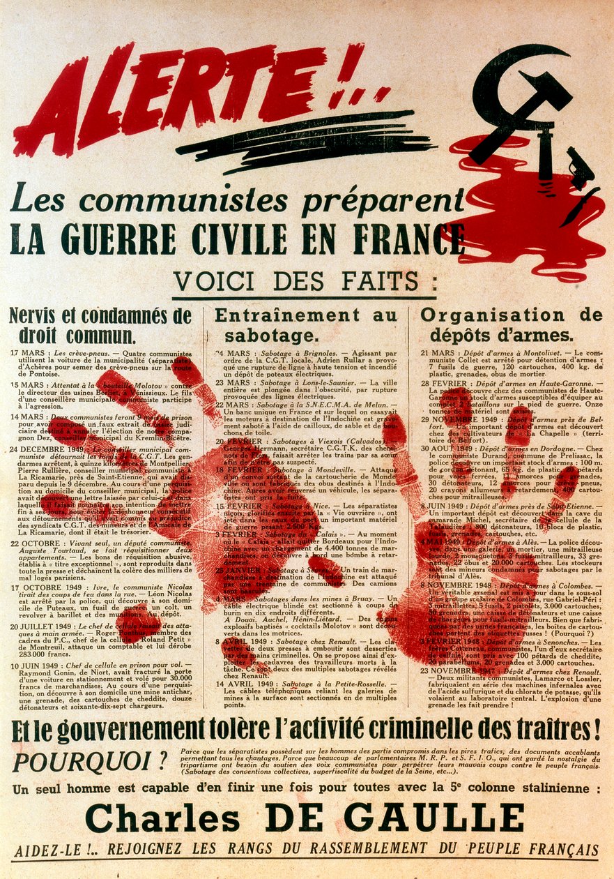 Antikommunista pro-gaullista plakát, 1949 alkotó: Unbekannt