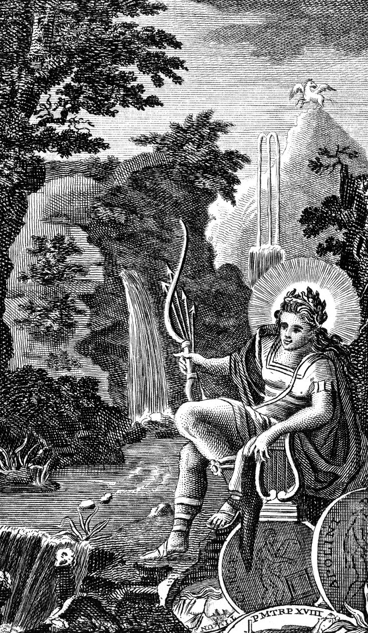 Apollo, a zene, a költészet, az íjászat, a prófécia és a gyógyítás ókori görög istene, 1798 alkotó: Unbekannt