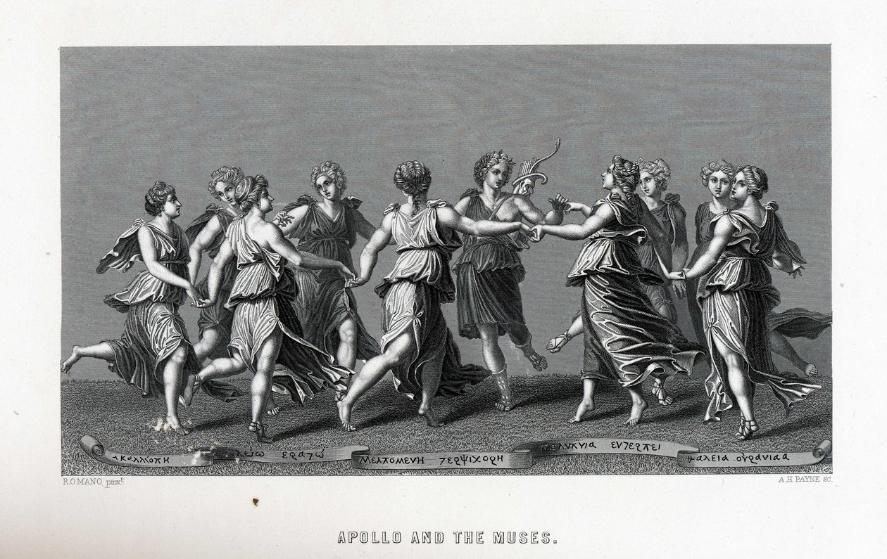 Apollo és a múzsák Giulio Romano után, 1882 alkotó: Unbekannt