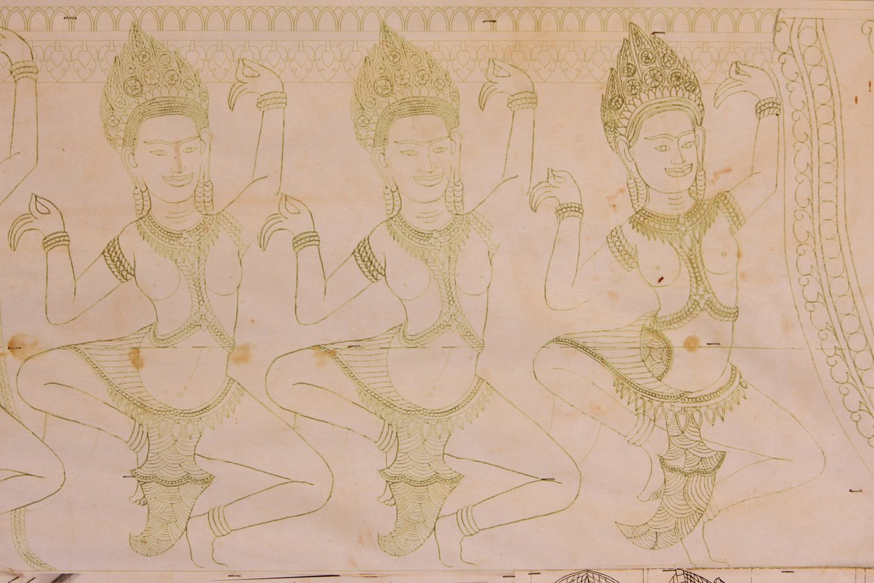 Apsara rajz, Siem Reap, Kambodzsa alkotó: Unbekannt