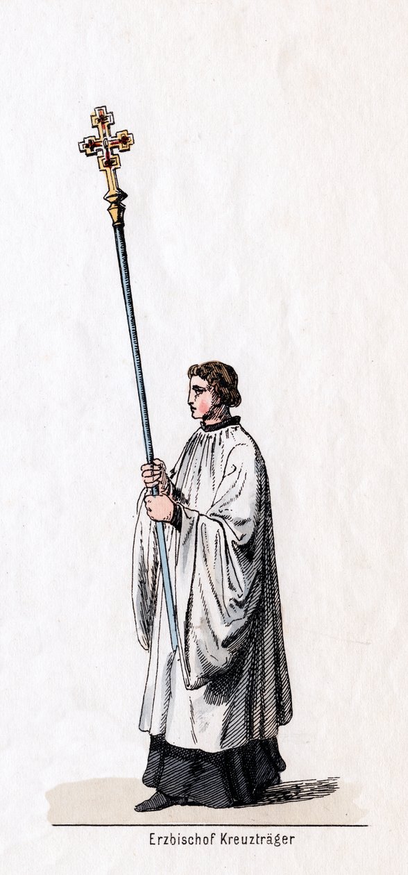 Érsekek kereszthordója, jelmezterve Shakespeare VIII. Henrik drámájához, XIX. alkotó: Unbekannt