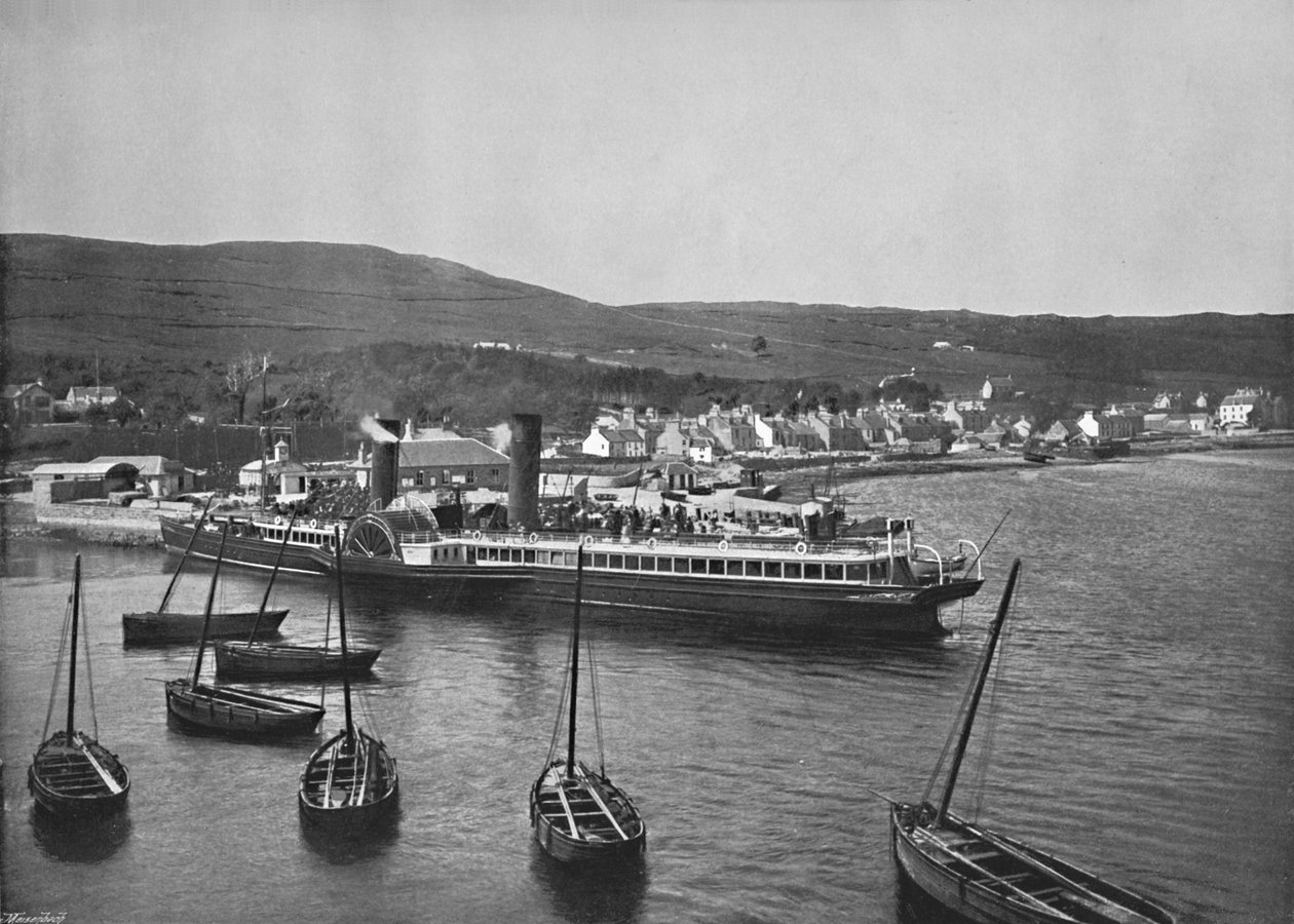 Ardrishaig – A Columba gőzhajó az Ardrishaig rakparton, 1895 alkotó: Unbekannt