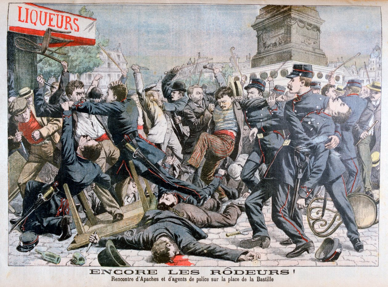 Fegyveres bűnözők harcban a rendőrséggel, Place de la Bastille, Párizs, 1904 alkotó: Unbekannt