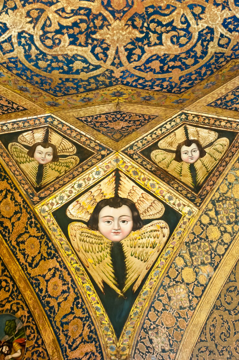 Örmény Apostoli Egyház; mennyezetfestés; arc szárnyakkal; kerubok és szeráfok; Vank székesegyház; Jolfa vagy Új Julfa; Iszfahán; Irán; Ázsia alkotó: Unbekannt