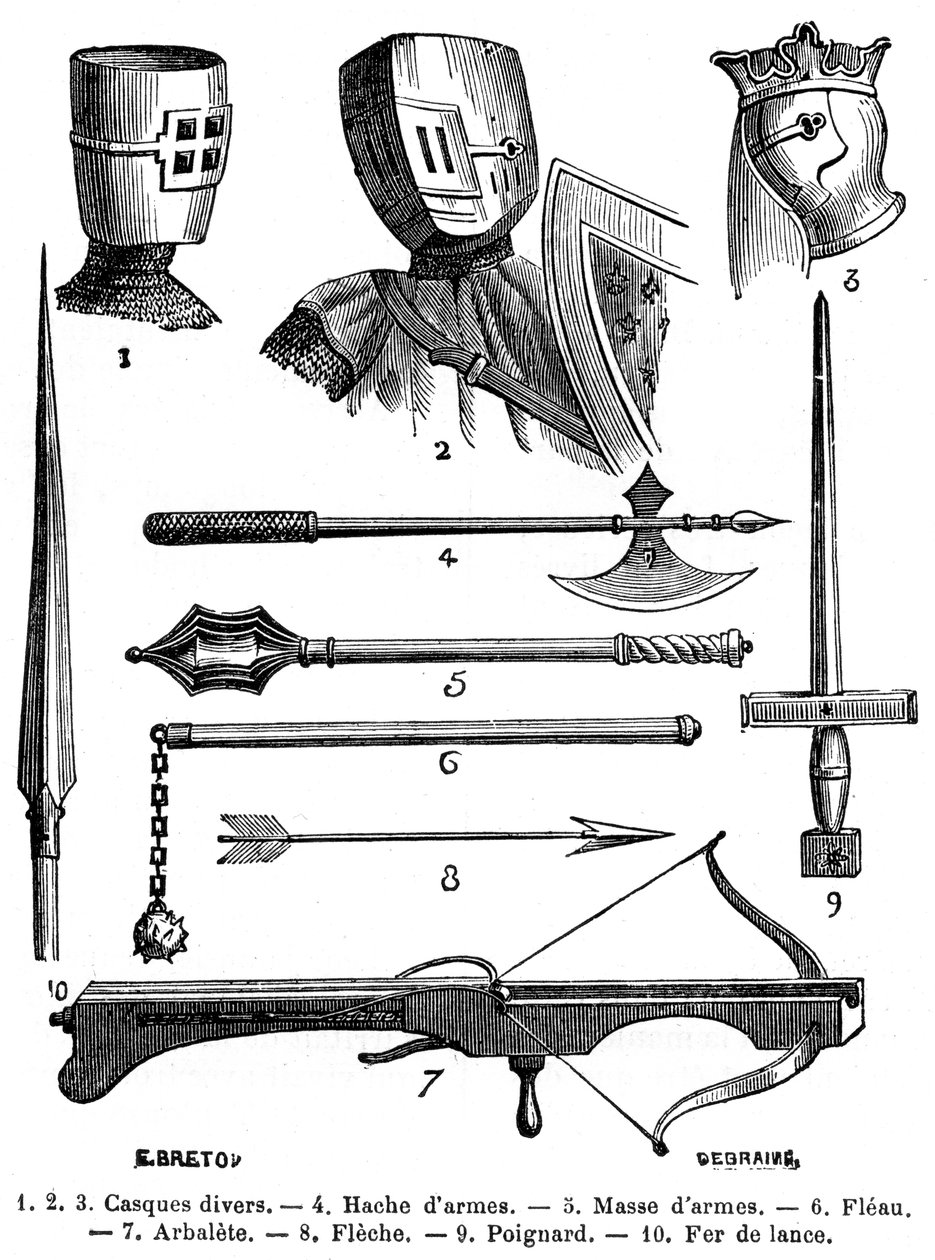 13. századi páncélok és fegyverek 1882-1884 alkotó: Unbekannt