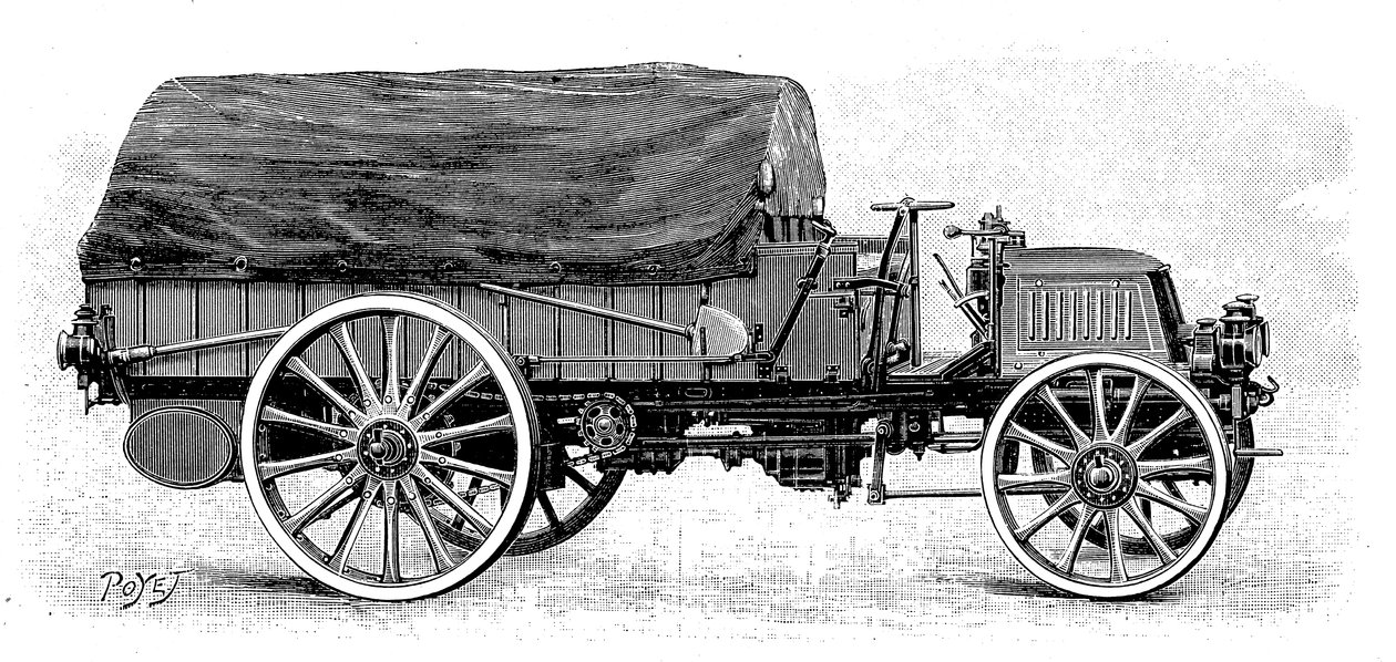 A Daimler katonai teherautója, 4 hengeres, 12 LE-s motorral, 1904 alkotó: Unbekannt