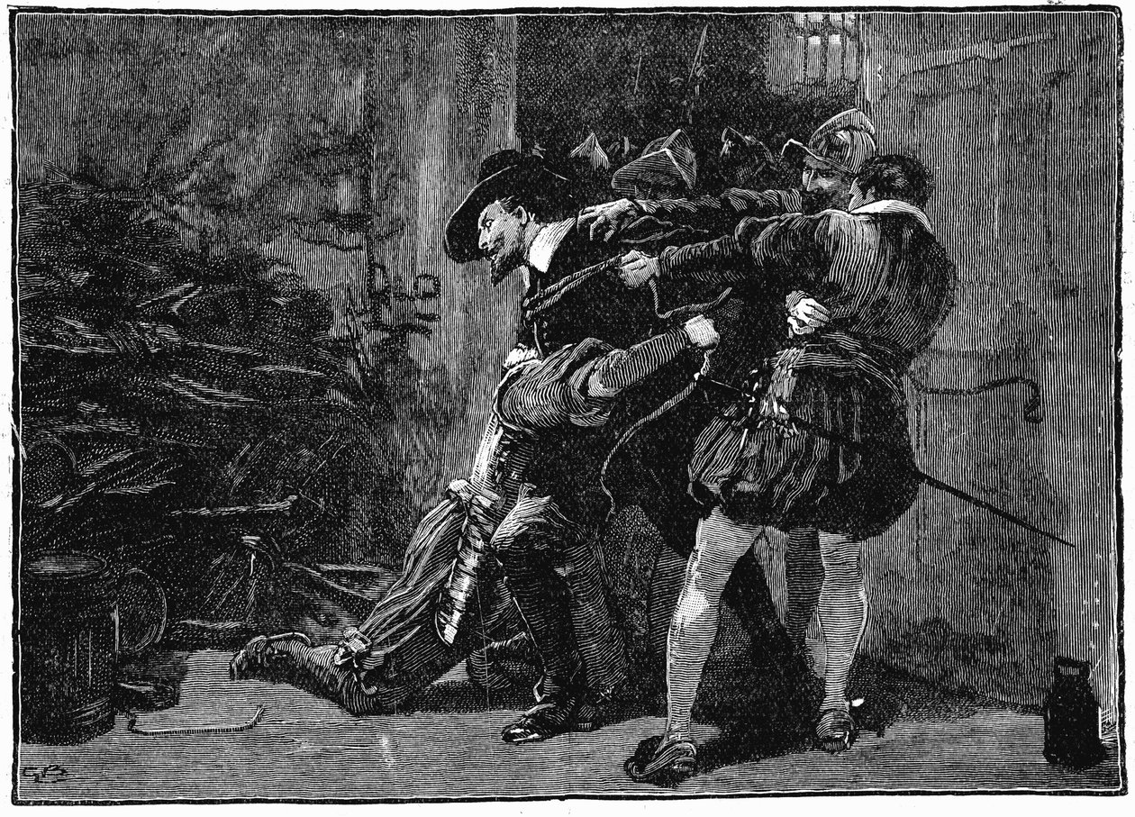 Guy Fawkes letartóztatása a Parlament pincéjében, 1605 XIX. század alkotó: Unbekannt