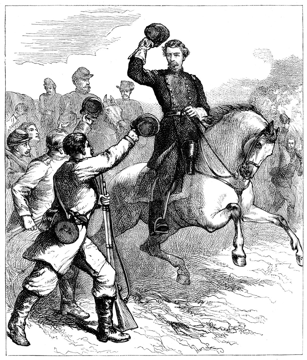 McClellan tábornok érkezése Williamsburgba, Virginia, 1862 c1880 alkotó: Unbekannt