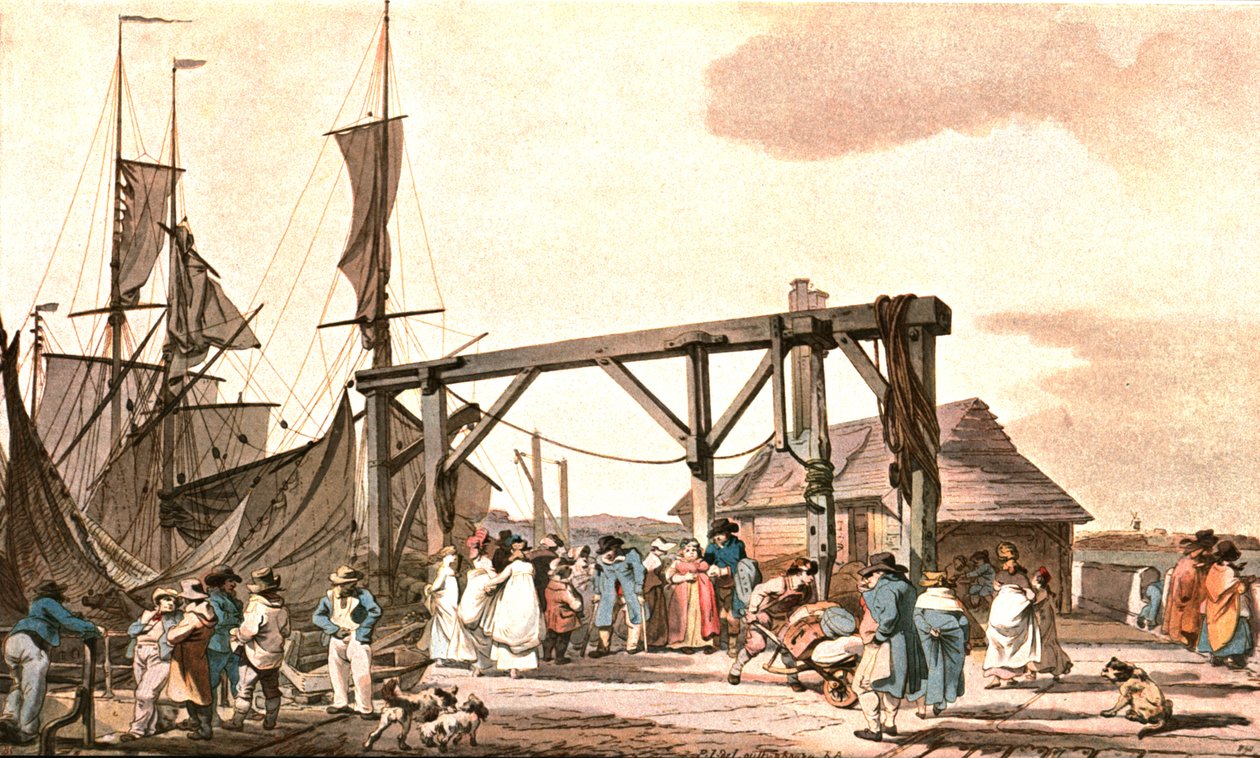 A Hoy érkezése Margate-be, 1808, 1900 körül. alkotó: Unbekannt