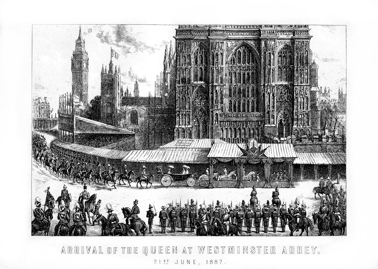 A királynő érkezése a londoni Westminster Abbey-be, 1887. június 21. alkotó: Unbekannt