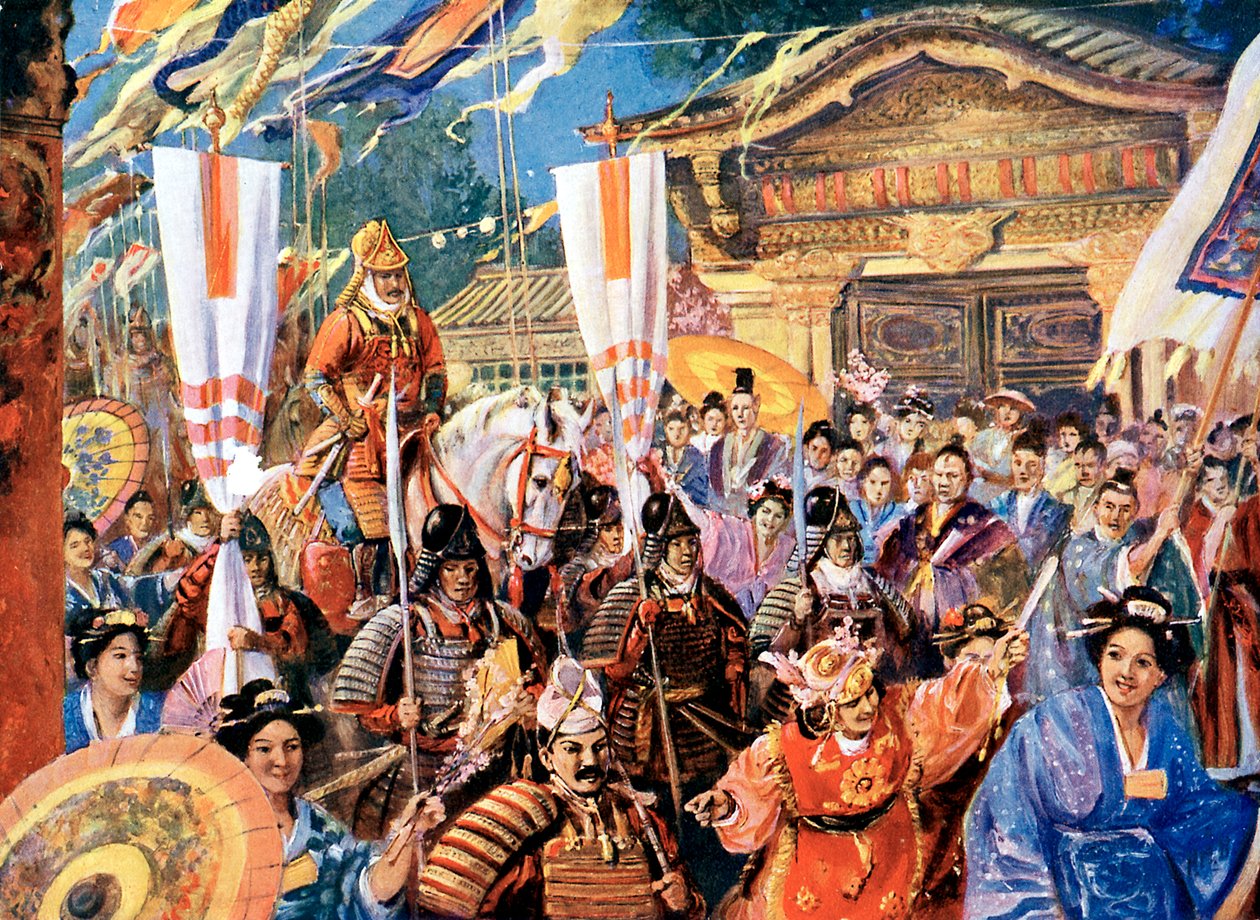 A művészek benyomása Yorimotoról, a 12. századi japán harcosról, XX alkotó: Unbekannt