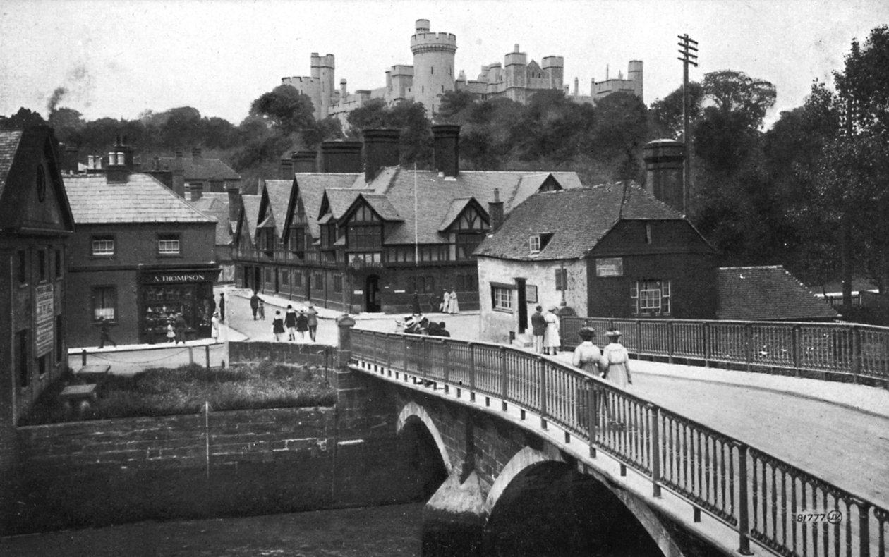 Arundel kastély és híd, Arundel, Nyugat-Sussex, 1900-1920 alkotó: Unbekannt